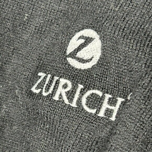 Fairway & Greene 1/4 Zip Merino Wool Mens Medium Zurich Black White Grid Golf - Picture 10 of 14